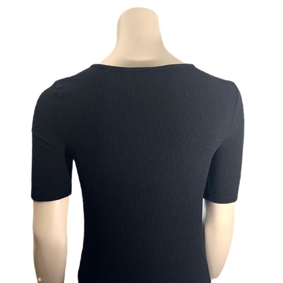 3/$30 - Harlow Black Ribbed Tie Front Dress Size M - Picture 5 of 7